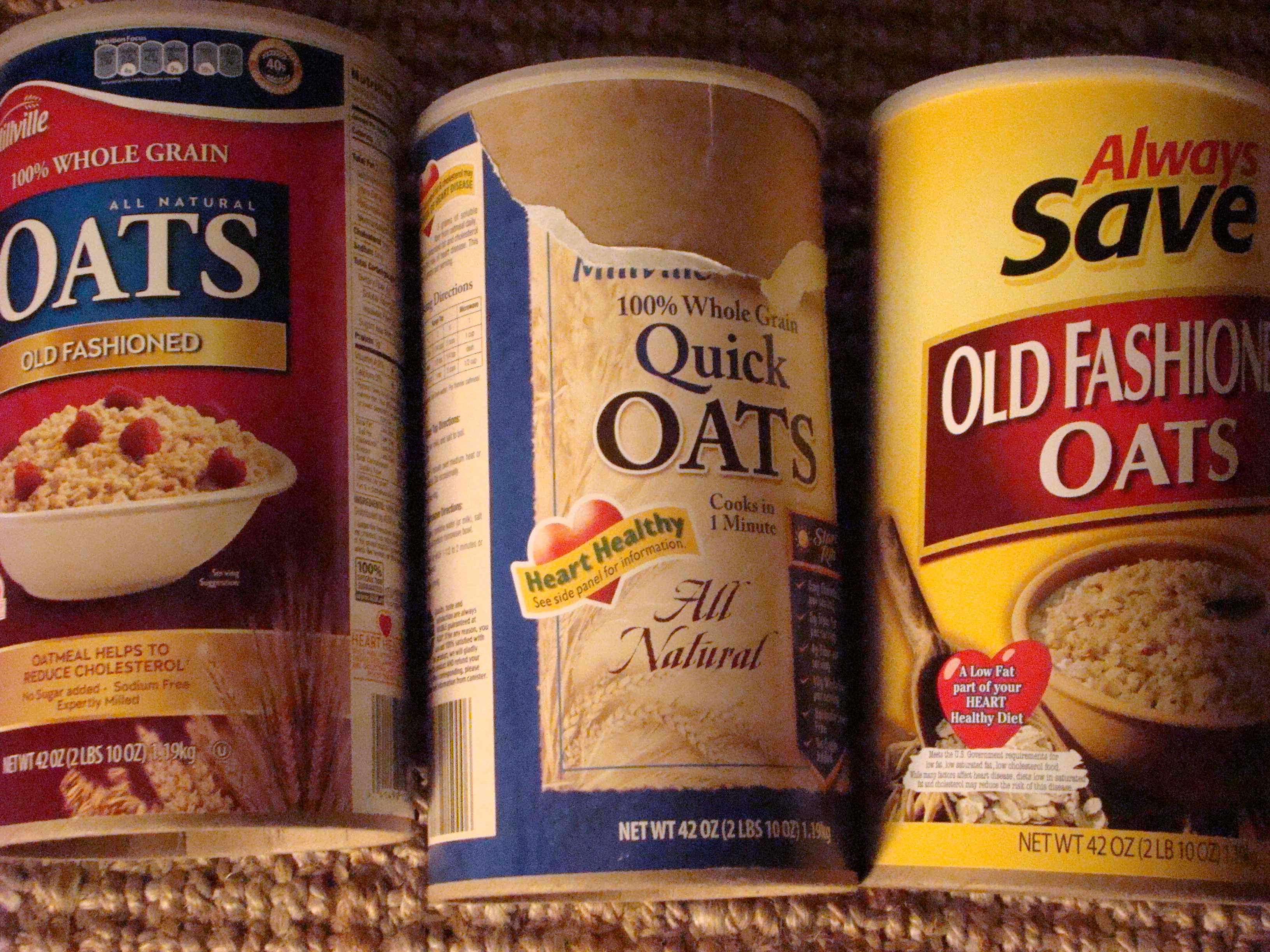 Oatmeal containers for storage