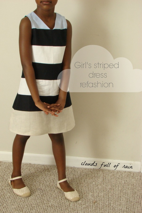 Girl's striped dress refashion